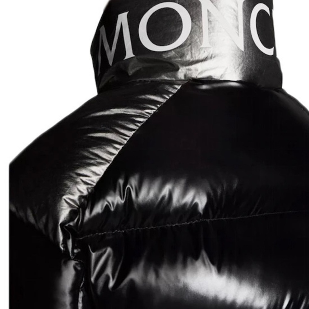 Moncler Cuscute Two-Tone Black and Silver Puffer Coat - Picture 3 of 9
